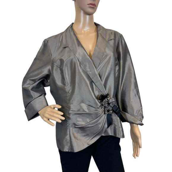 Women's Alex Evenings Silver Blazer Size XXL - Picture 1 of 4